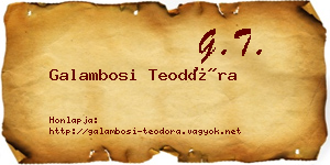 Galambosi Teodóra névjegykártya
